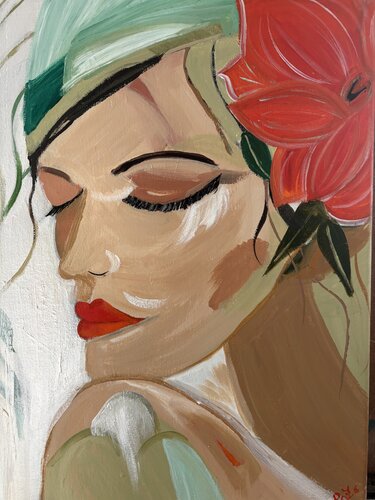 Her Quiet Bloom by Tania Thenabadu, Painting for Sale on Select
