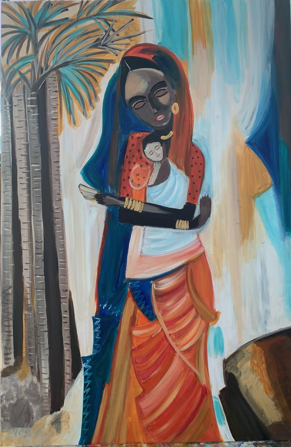 Maternal Instincts Tania Thenabadu Original painting for sale