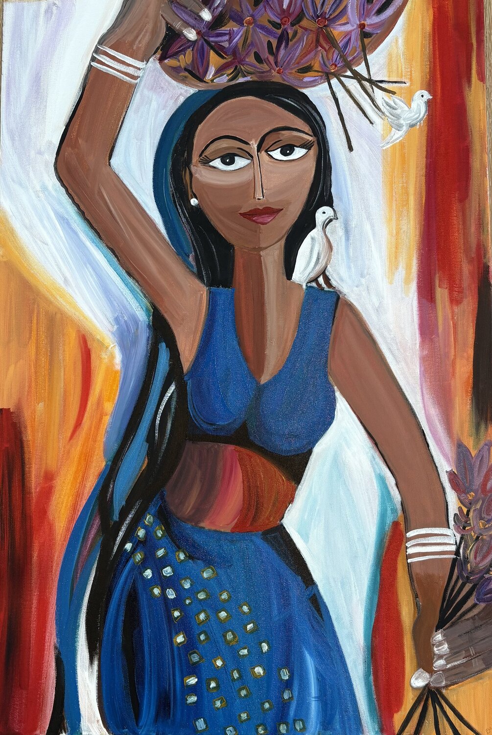 Sacred Flight Tania Thenabadu Original painting for sale