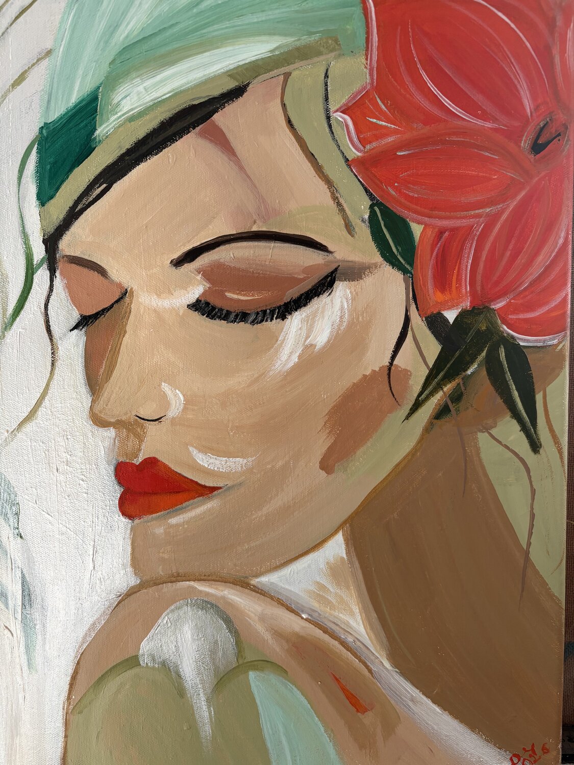 Her Quiet Bloom Tania Thenabadu Original painting for sale