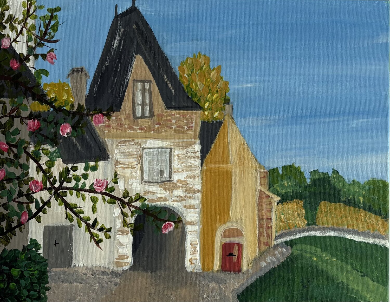 View from Chateau Window Tania Thenabadu Original painting for sale