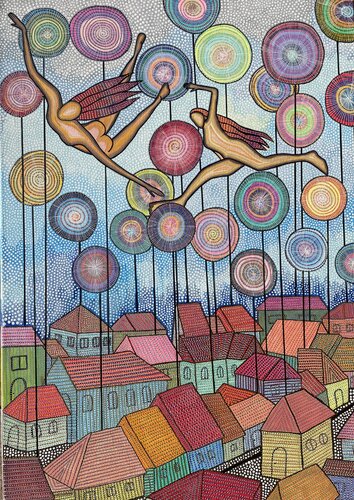 Sky Dancers by Dragana Olah, Drawing for Sale on Select