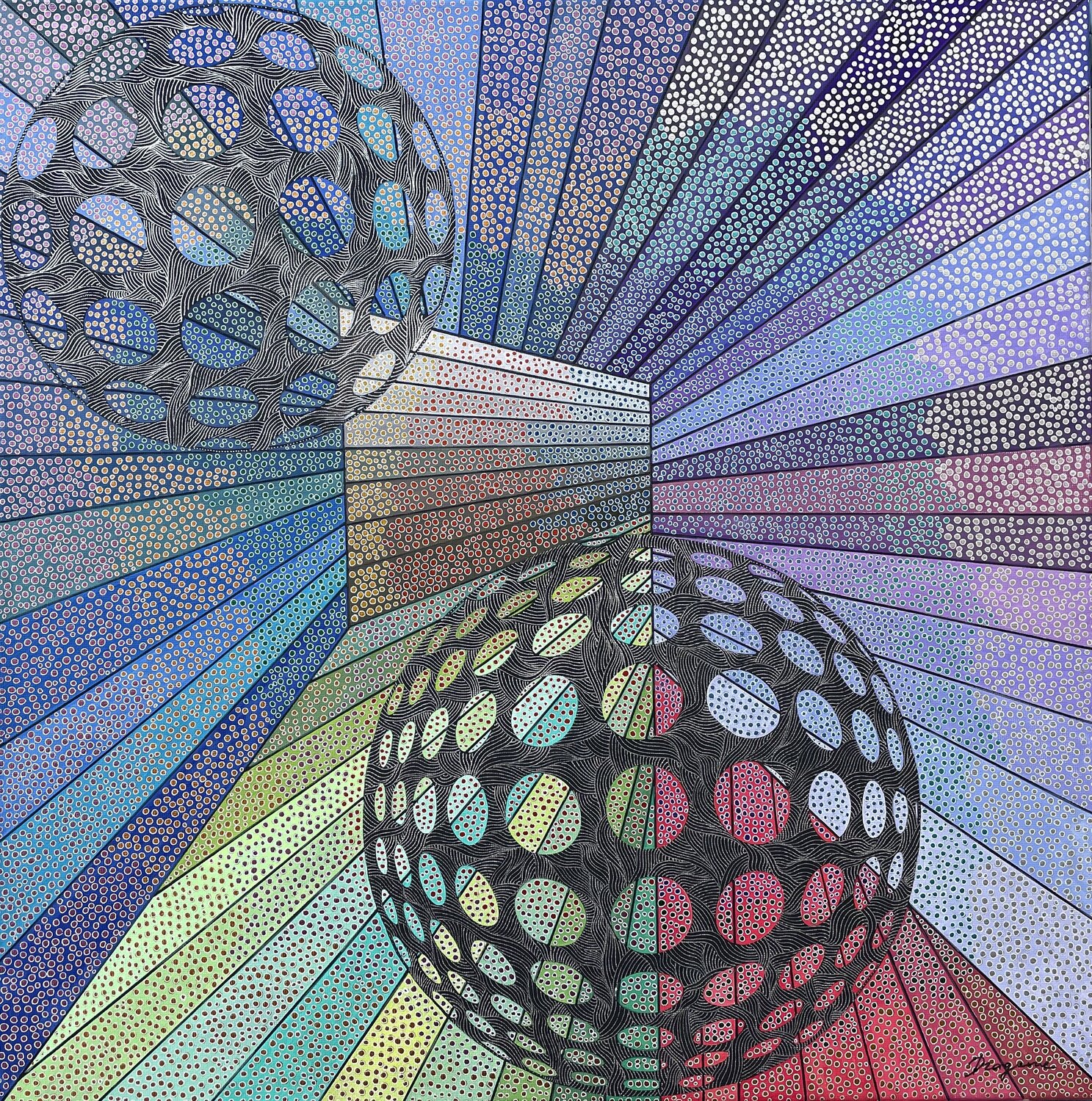 The Meeting of Frequencies Dragana Olah Drawing for sale