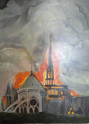 Notre Dame von Birgit van der Gang, Malerei kaufen auf Select