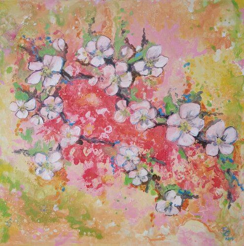 Blüten von Birgit van der Gang, Malerei kaufen auf Select
