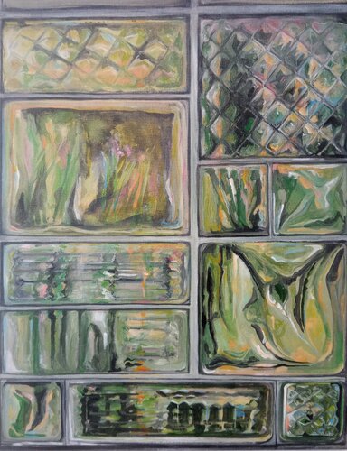 Green Glas von Birgit van der Gang, Malerei kaufen auf Select