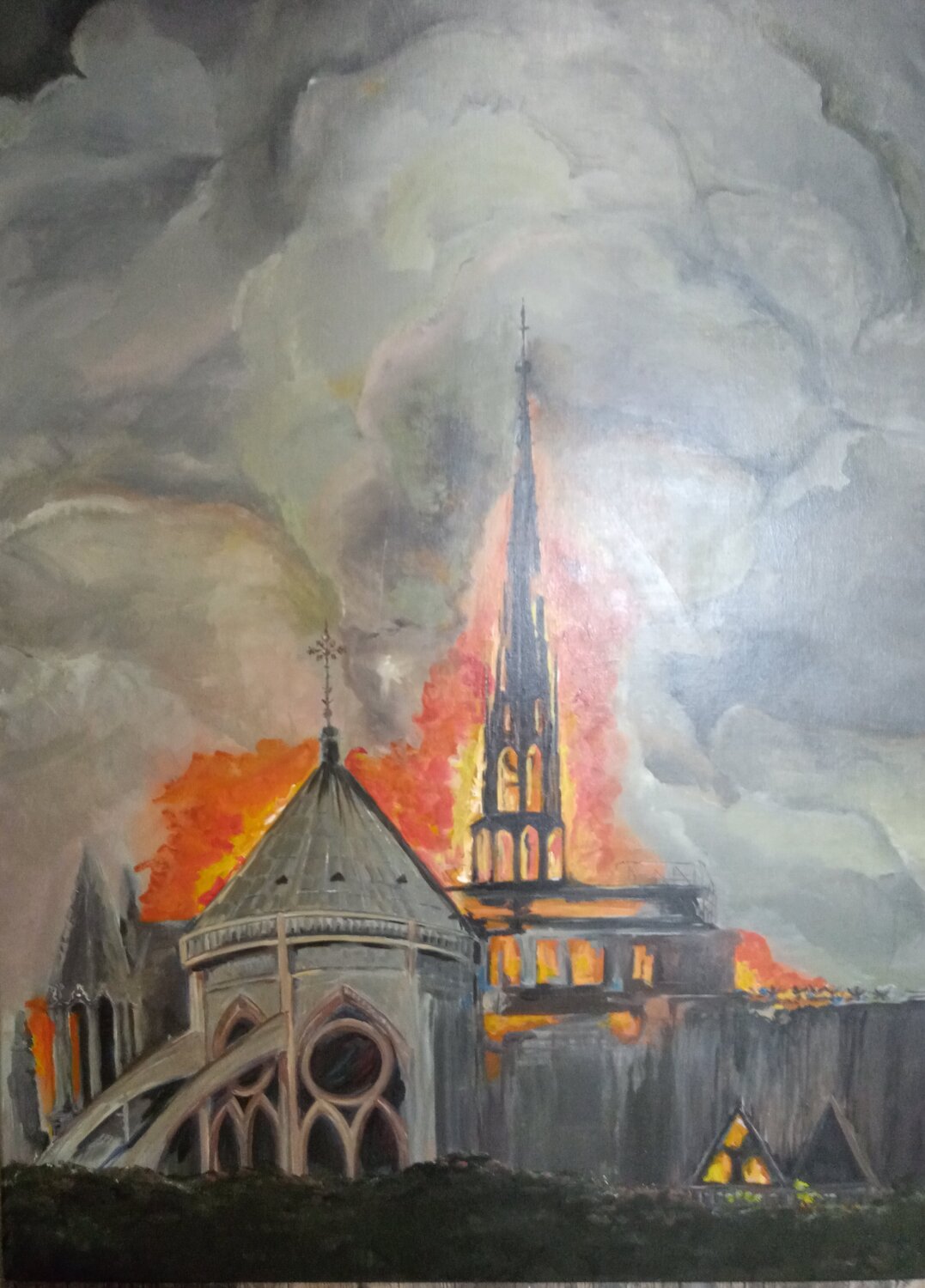 Notre Dame Birgit van der Gang Originalgemälde zu verkaufen