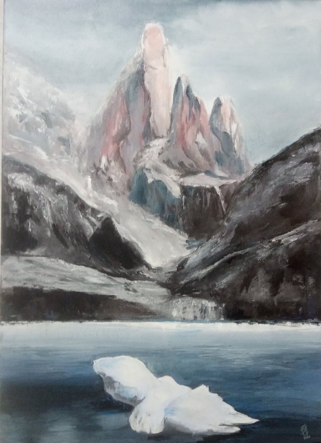 Gletscher Birgit van der Gang Originalgemälde zu verkaufen