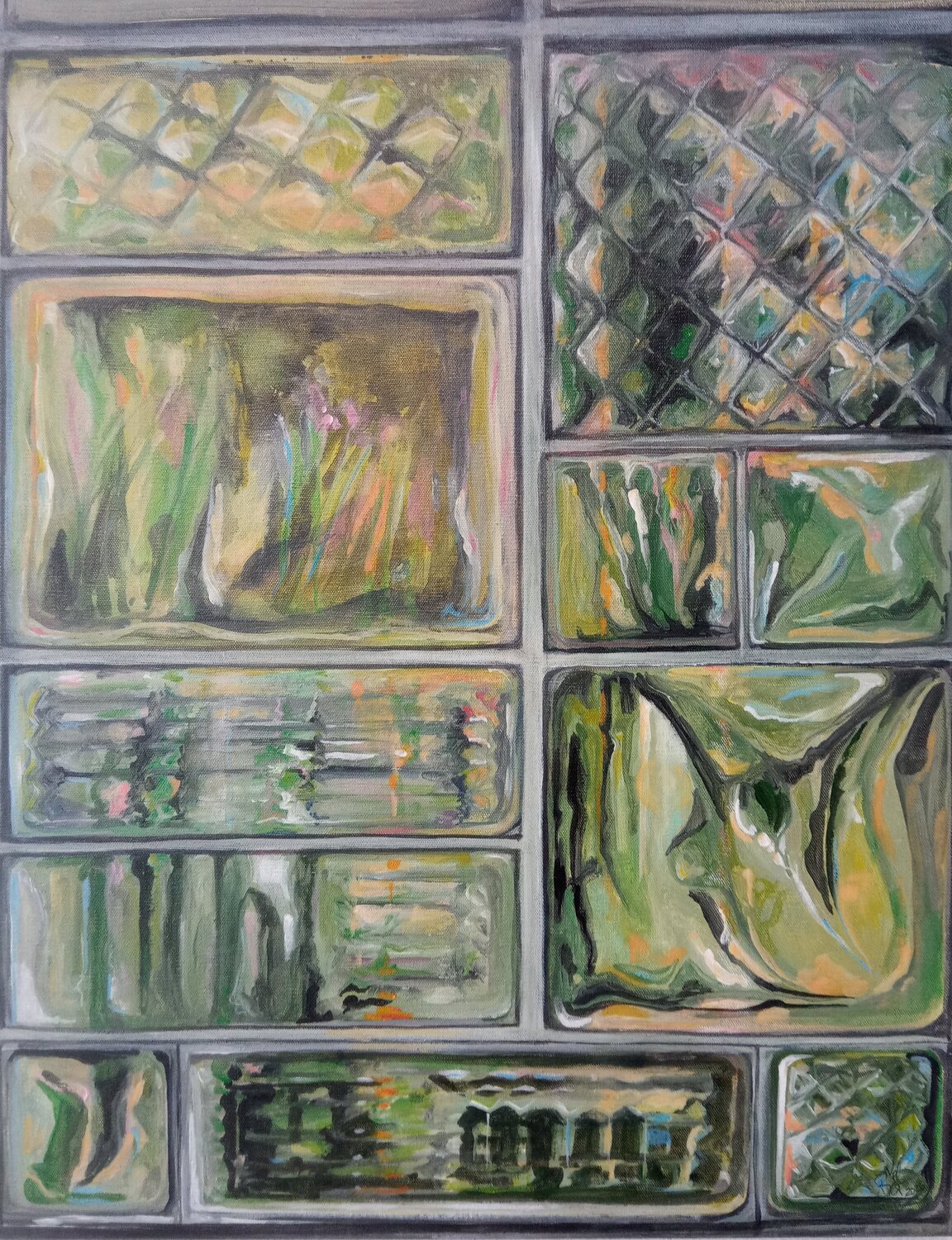 Green Glas Birgit van der Gang Originalgemälde zu verkaufen