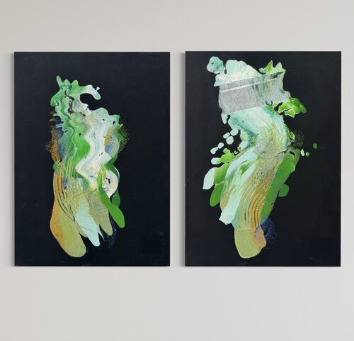 Black  sea creatures ( group of 2 ) by Danny Kästner, Painting for Sale on Select
