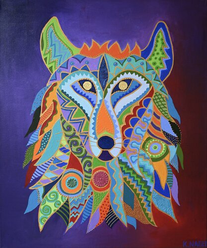 Lykos, the Wolf and Companion of the Gods by Katja Nagel, Painting for Sale on Select