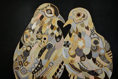 The Doves of Aphrodite by Katja Nagel, Painting for Sale on Select