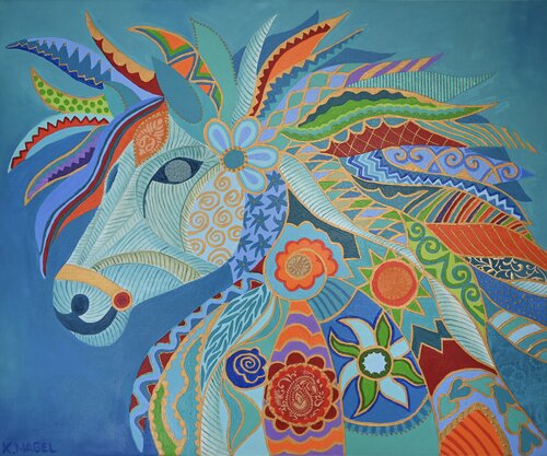 The Horse Balios of Achilles by Katja Nagel, Painting for Sale on Select