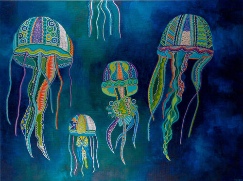 Cassiopea Jellyfish by Katja Nagel, Painting for Sale on Select