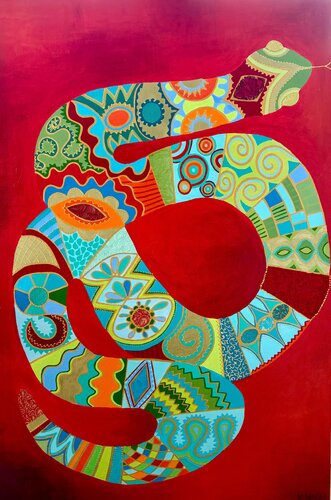 The Snake of Apollo by Katja Nagel, Painting for Sale on Select