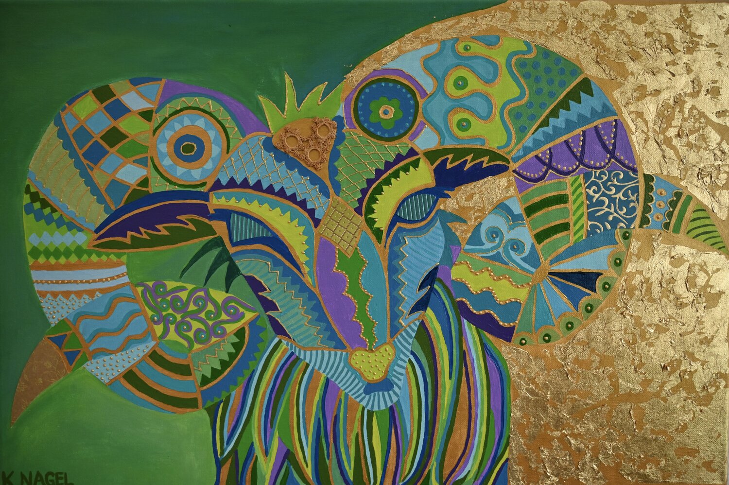 The Ram Chrysómallon Katja Nagel Original painting for sale
