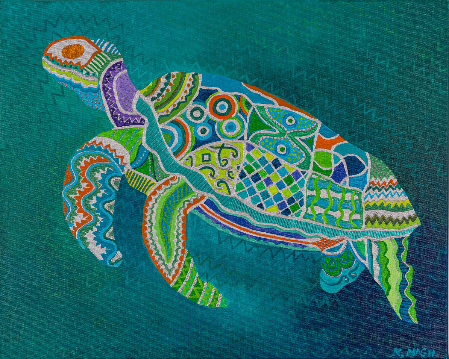 Trilogy Chelone in her beauty Katja Nagel Original painting for sale