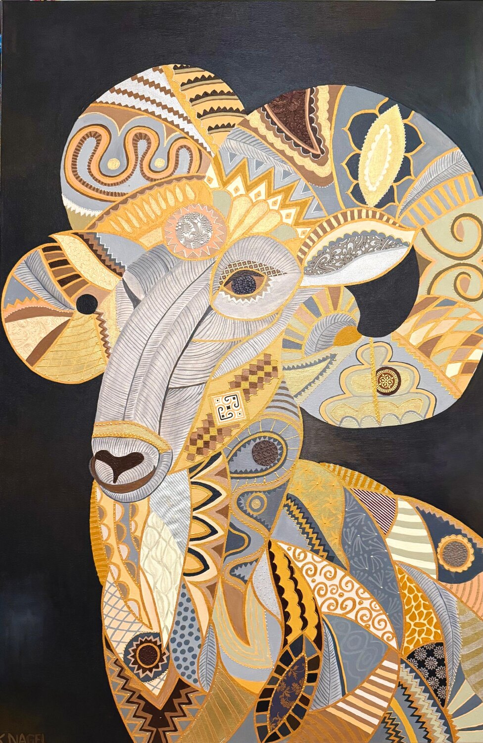 The Ram of Zeus Katja Nagel Original painting for sale