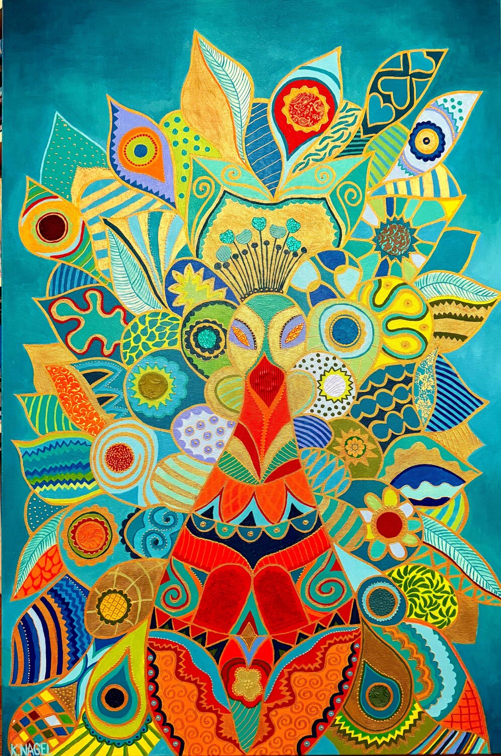 The Peacock of Hera Katja Nagel Original painting for sale