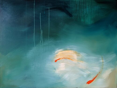 Floating Above the Deep Blue Sea by Margaret Lipsey, Painting for Sale on Select