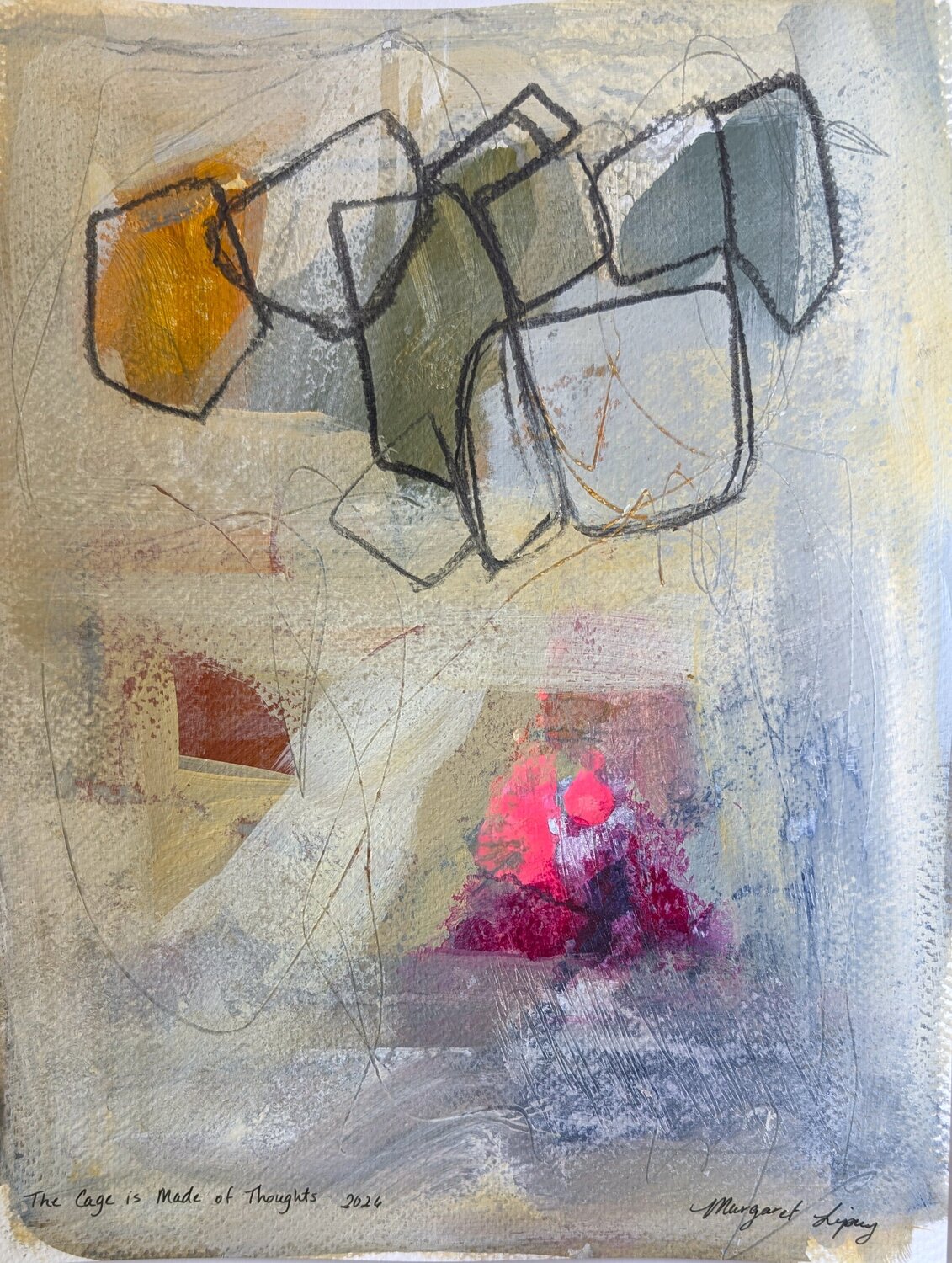 The Cage is Made of Thoughts Margaret Lipsey Original painting for sale