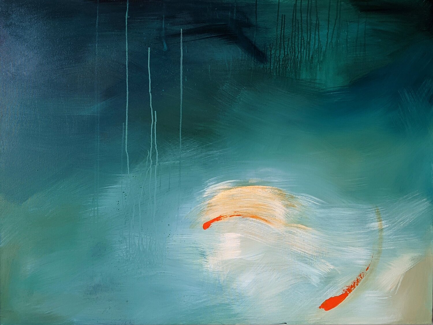 Floating Above the Deep Blue Sea Margaret Lipsey Original painting for sale