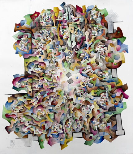 La Transfiguración 200 m2, boceto final completo by Rodolfo Navarro García, Painting for Sale on Select