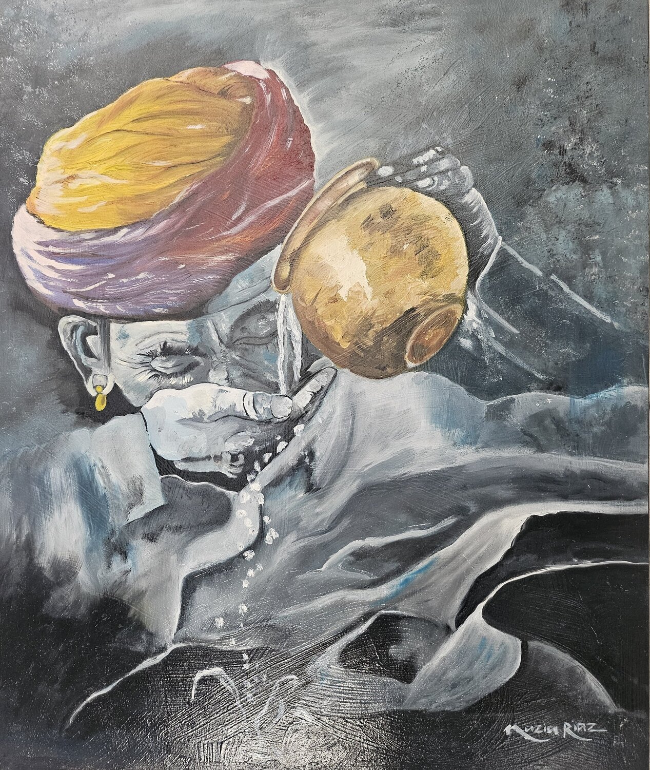 Silent Vessel Nazia Waqas Original painting for sale