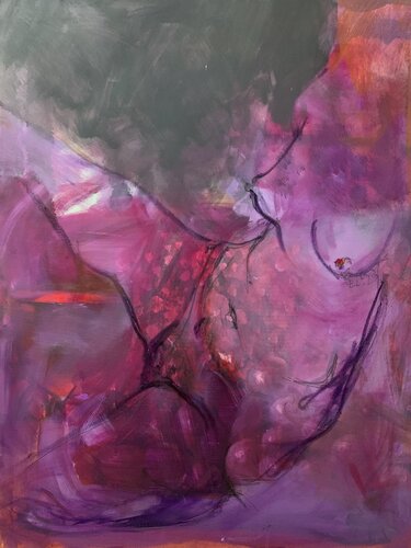 Violetter Frauenakt by Anni Salewski, Painting for Sale on Select