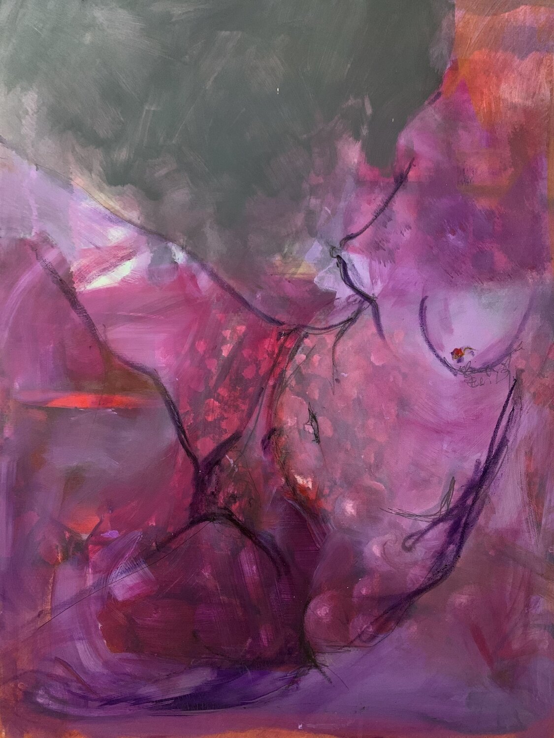 Violetter Frauenakt Anni Salewski Original painting for sale