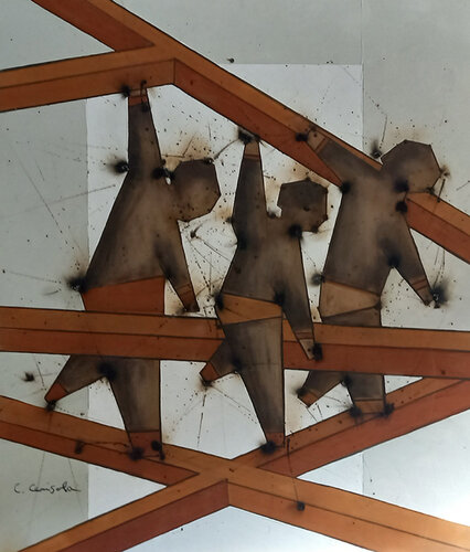 Entreprise commune by Christian Cerisola, Painting for Sale on Select