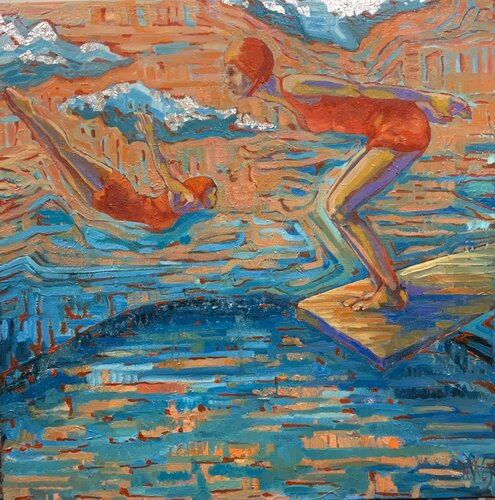 Red Swimsuits by Natalia Wüst, Painting for Sale on Select