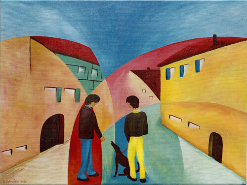 Begegnung im Elsass by Sabrina Catowiez, Painting for Sale on Select