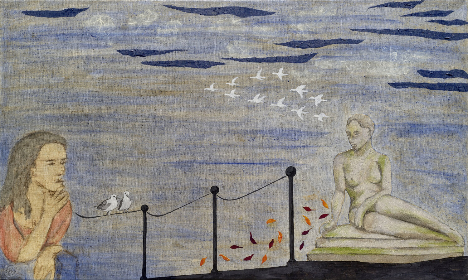 Herbstgedanken Sabrina Catowiez Original painting for sale