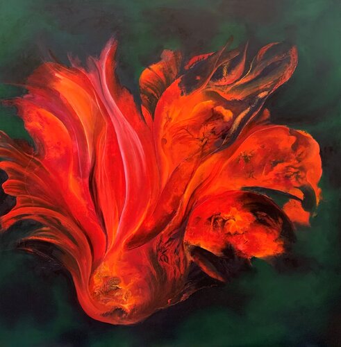 Eclosion de feu by Sylvie Roy, Painting for Sale on Select