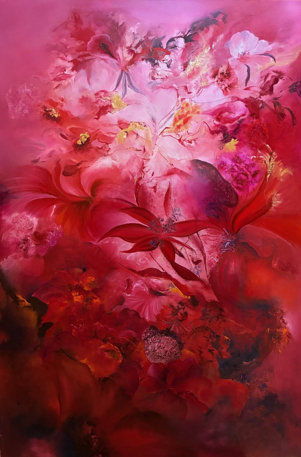 Corolle de feu Sylvie Roy Original painting for sale