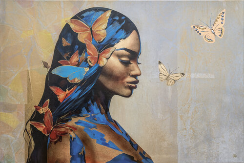 “THE METAMORPHOSIS OF THE GOLDEN BUTTERFLY” by Vitaly Moiseev, Painting for Sale on Select