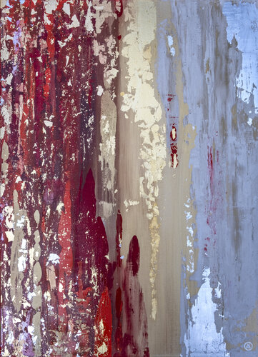 Burgundy Red Gold Silver by Vitaly Moiseev, Painting for Sale on Select