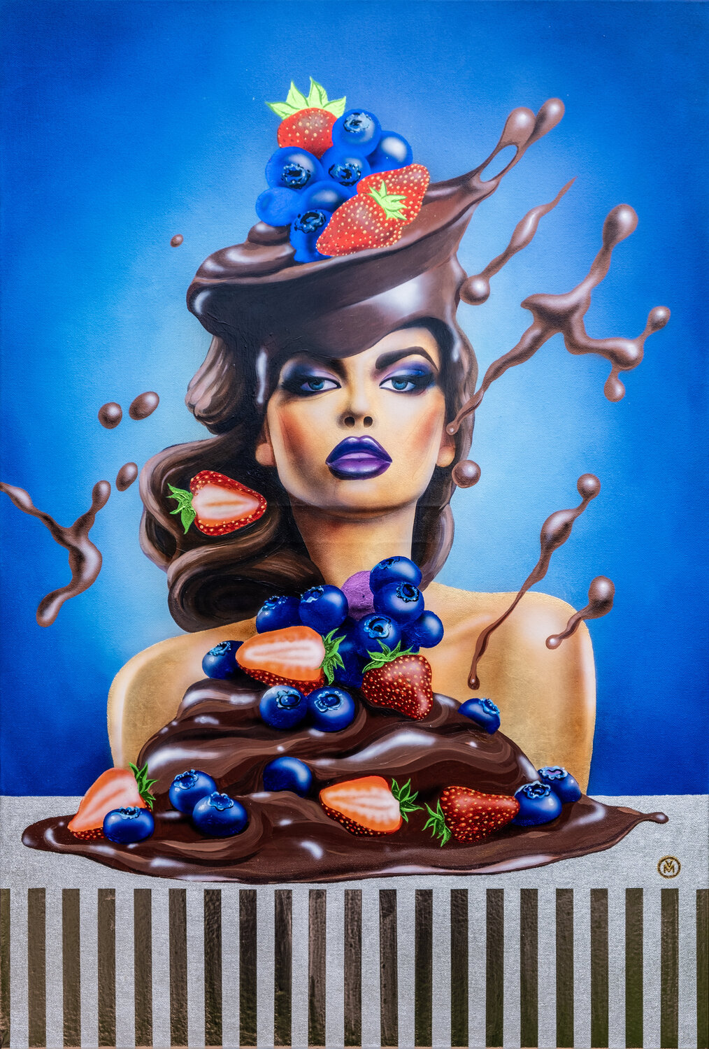 “BLUEBERRY CHOCOLATE MOOD" Vitaly Moiseev Original painting for sale