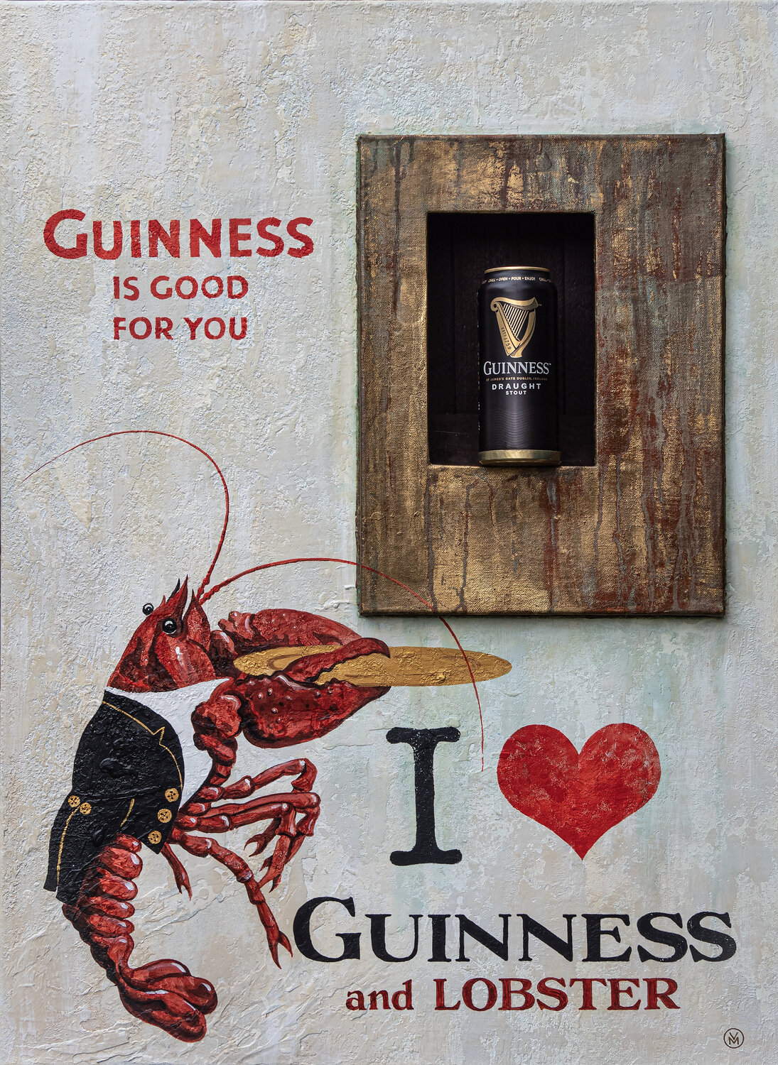 "Guinness and Lobster" Vitaly Moiseev Original painting for sale