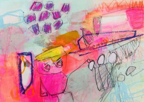 Der Anfang einer Erinnerung 1/2 by Huanita Vidicek, Painting for Sale on Select