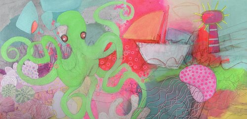 Die Hüterin der Meere by Huanita Vidicek, Painting for Sale on Select