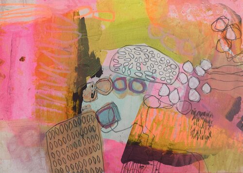 Das Gespräch der Formen by Huanita Vidicek, Painting for Sale on Select