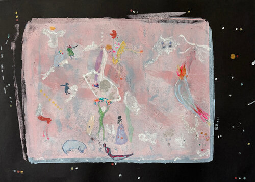 Pinkish Vortex by Biljana Lazovic, Painting for Sale on Select