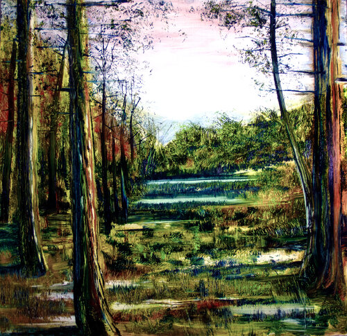 Forest Pond by Mark LaRiviere, Painting for Sale on Select