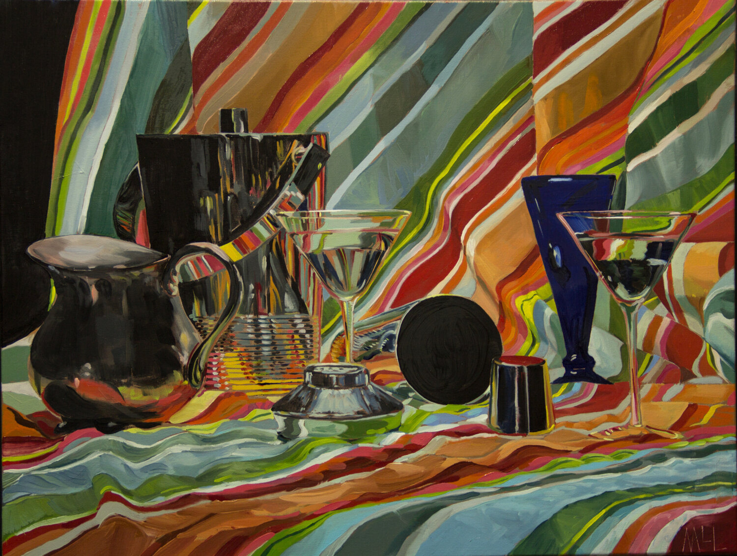 Still Life with Martini Mark LaRiviere Original painting for sale