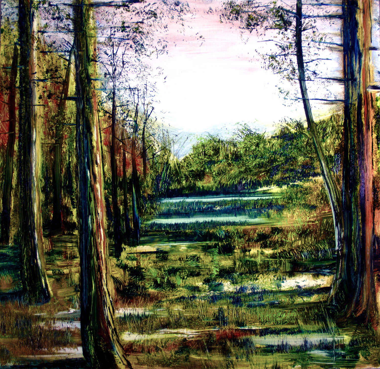 Forest Pond Mark LaRiviere Original painting for sale