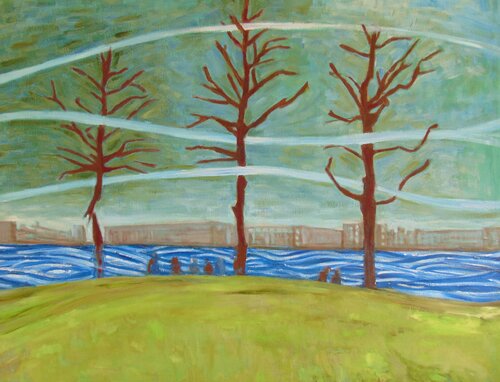 The Three Trees by michael aitken, Painting for Sale on Select