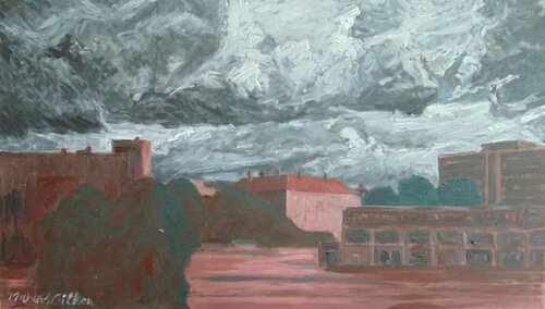 Birchfield House in a stormy sky by michael aitken, Painting for Sale on Select