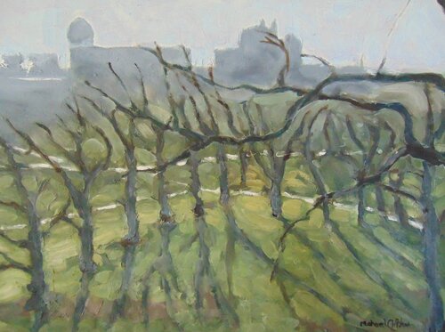 The winter trees of Greenwich by michael aitken, Painting for Sale on Select